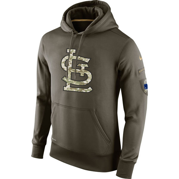 MLB Men St.Louis Cardinals Nike Olive Salute To Service KO Performance Hoodie Green->st.louis cardinals->MLB Jersey